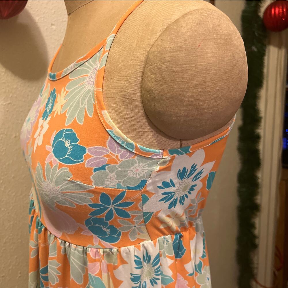 Velvet Torch Los Angeles Floral Print Tiered Midi Slip Dress Size XS - Picture 8 of 13